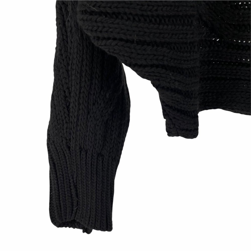 Fame Istanbul black cropped boatneck chunky knit relaxed dolman sweater one size - Picture 8 of 12